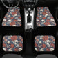 Hooded skull steering wheel, reaper skull car tool, motorcycle skull car floor mat, death with scythes truck seat cover, skull mats for car