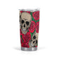 Floral skull coffee mug, motorcycle skull tumbler, gothic skull jumbo Mug, grim reaper freezer Mug, rose skull coffee mug, halloween freezer