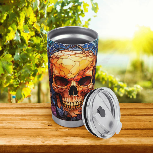 Gothic skull jumbo Mug, hooded skull cup, motorcycle skull tumbler, death skull mug, halloween cup, evil face tumblr, rose skull coffee mug,