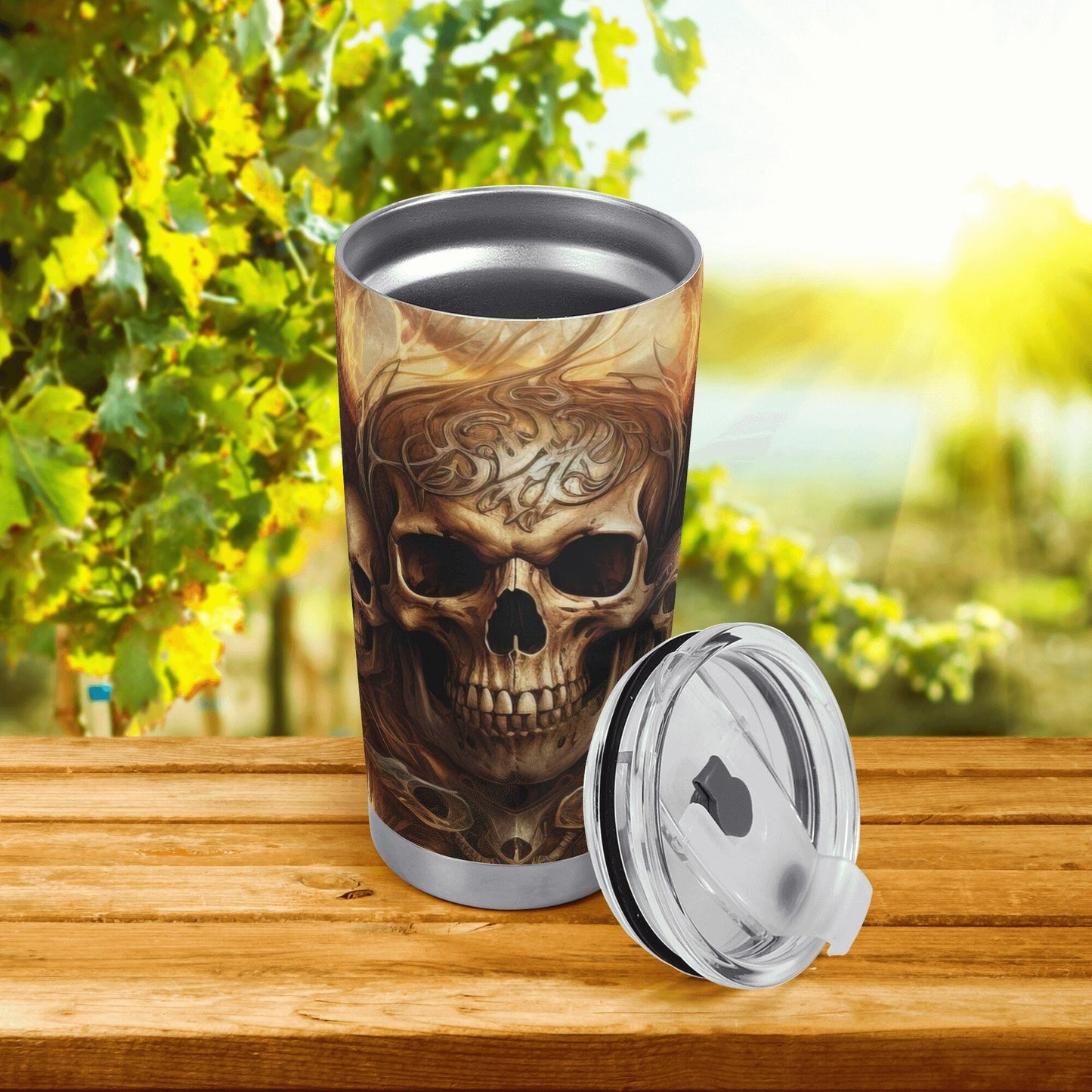 Skeleton tumbler cup mug, grim reaper tumbler, death skull tumblr, death with scythes tumbler cup mug, grim reaper tumblr, motorcycle skull