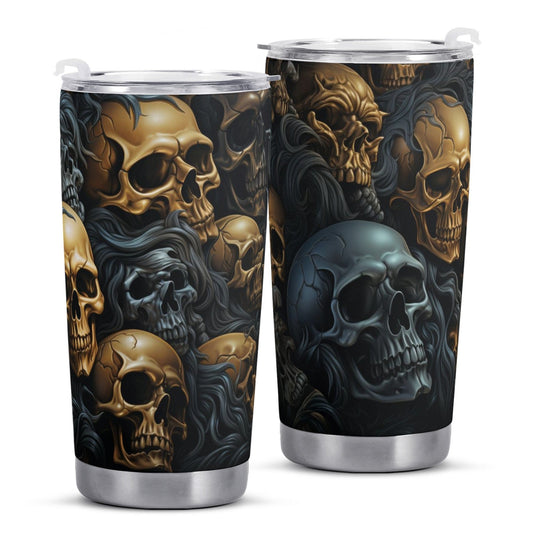 Biker skull tumblr, flower skull freezer Mug, christmas skull freezer Mug, skull tumbler, skull coffee mug, skull in fire beer mug, flower s