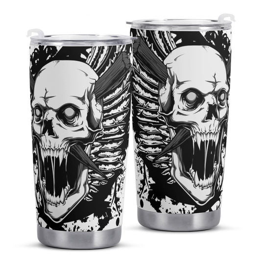 Death skull coffee mug, death skull tumbler, flaming skull cup, reaper skull tumblr, rose skull coffee mug, skull tumbler cup mug, death wit
