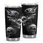 Goth tumbler, rose skull travel mug, hooded skull travel mug, death with scythes beer mug, skull with scythes cup, flower skull tumblr, deat