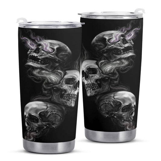 Goth tumbler, rose skull travel mug, hooded skull travel mug, death with scythes beer mug, skull with scythes cup, flower skull tumblr, deat