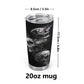 Goth tumbler, rose skull travel mug, hooded skull travel mug, death with scythes beer mug, skull with scythes cup, flower skull tumblr, deat