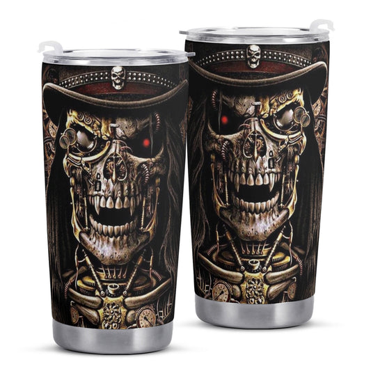 Death skull tumbler, flaming skull coffee mug, christmas skull cup, motorcycle skull coffee mug, flame skull tumbler, skull tumblr, grim rea