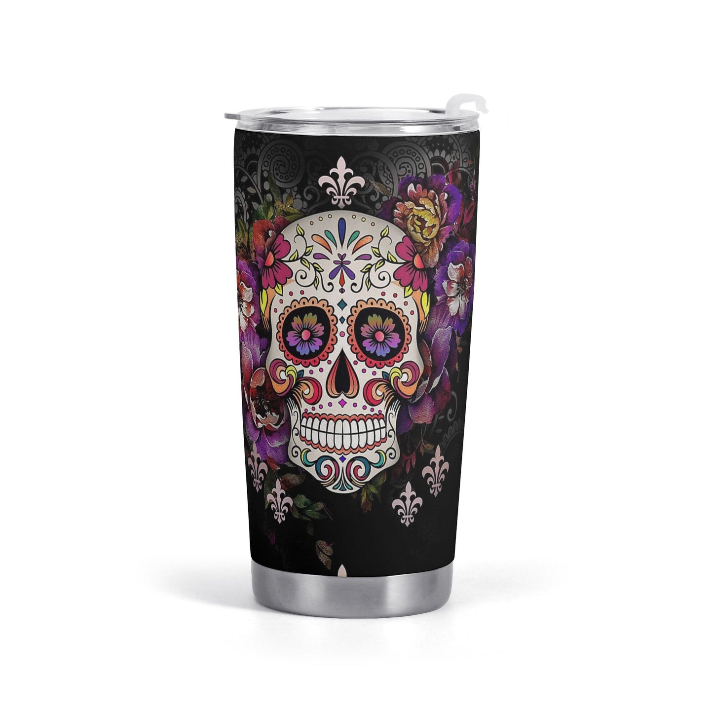 Day of the dead mug, dia de los muertos skull travel mug, floral sugar skull jumbo Mug, mexico mug, calaveras skull travel mug, cinco de may