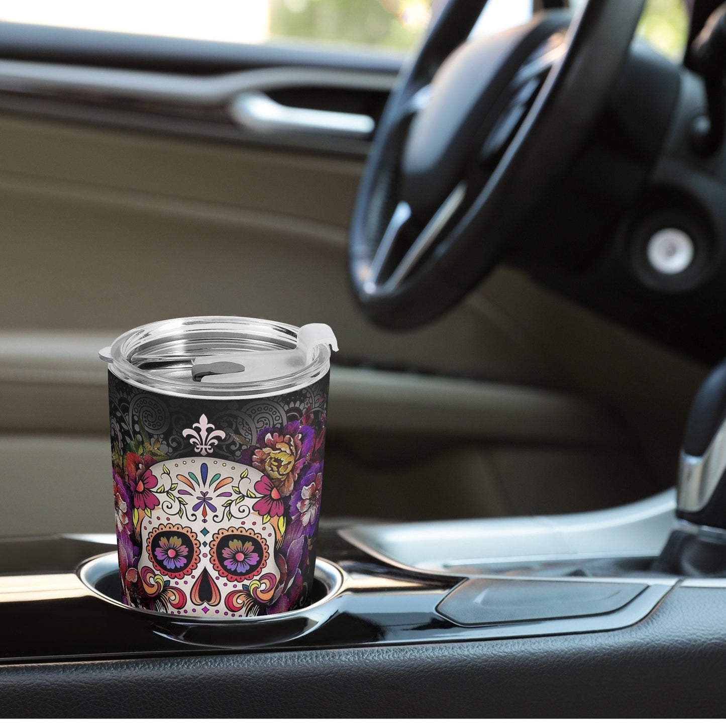 Day of the dead mug, dia de los muertos skull travel mug, floral sugar skull jumbo Mug, mexico mug, calaveras skull travel mug, cinco de may