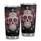 Day of the dead mug, dia de los muertos skull travel mug, floral sugar skull jumbo Mug, mexico mug, calaveras skull travel mug, cinco de may