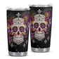 Day of the dead mug, dia de los muertos skull travel mug, floral sugar skull jumbo Mug, mexico mug, calaveras skull travel mug, cinco de may