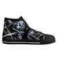 Punisher skull shoes for her, reaper skull shoes for her, rose skull men shoes, skull with scythes sneakers gift, evil face causual shoes, g