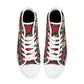 Floral skull causual shoes, flame skull high top shoes, motorcycle skull sneakers gift, skeleton men shoes, rose skull high top shoes, rose