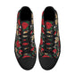 Floral skull causual shoes, flame skull high top shoes, motorcycle skull sneakers gift, skeleton men shoes, rose skull high top shoes, rose