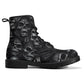 Goth shoes, skull with scythes waterproof Lace Up Anti-Slip platform nooties, hooded skull ankle Boots, evil face shoes, skull with scythes