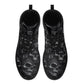 Goth shoes, skull with scythes waterproof Lace Up Anti-Slip platform nooties, hooded skull ankle Boots, evil face shoes, skull with scythes