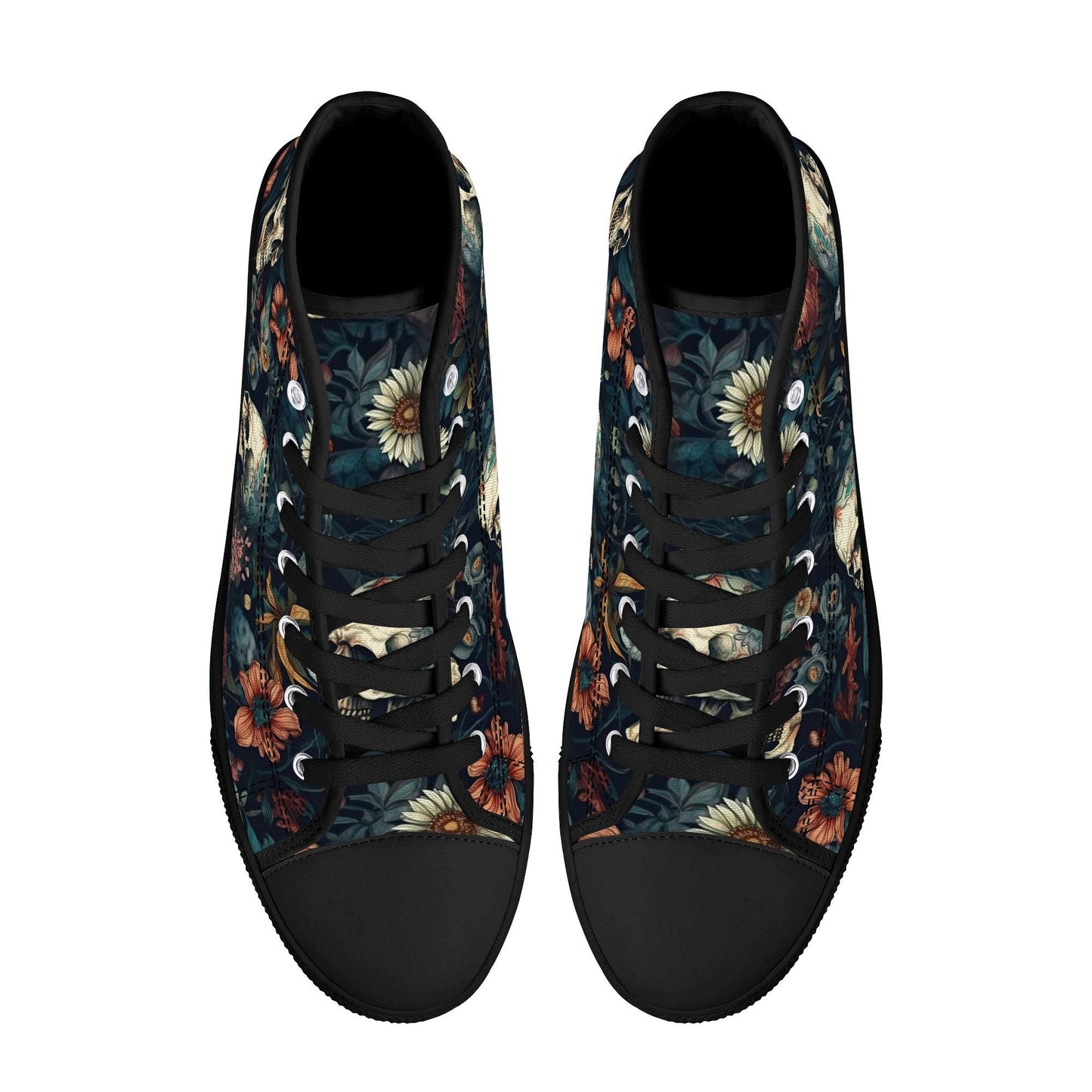 Christmas skull shoes for him, death skull canvas sneakers, skull with scythes shoes gift, biker skull shoes, flower skull sneakers, dark ho