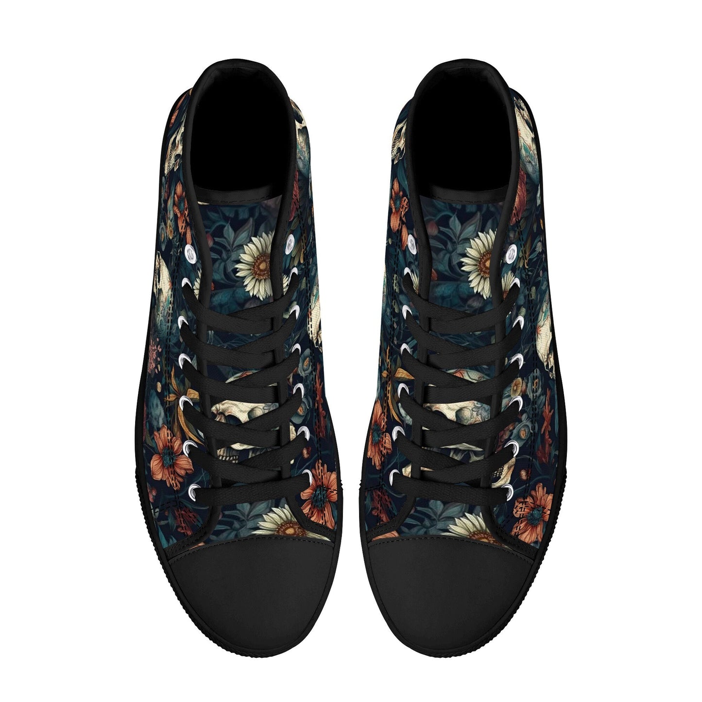 Christmas skull shoes for him, death skull canvas sneakers, skull with scythes shoes gift, biker skull shoes, flower skull sneakers, dark ho