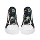 Christmas skull shoes for him, death skull canvas sneakers, skull with scythes shoes gift, biker skull shoes, flower skull sneakers, dark ho