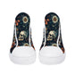 Christmas skull shoes for him, death skull canvas sneakers, skull with scythes shoes gift, biker skull shoes, flower skull sneakers, dark ho