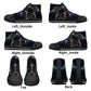 Halloween hight top sneakers, dark horror high-top shoes, skull with scythes men sneakers, evil face high top shoes, evil face shoes, flower