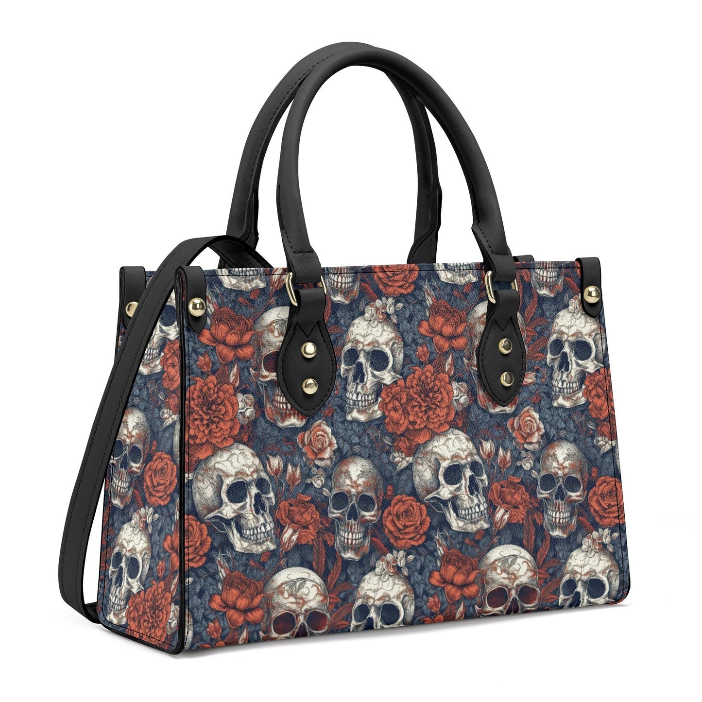 Gothic skull travel bag, dark horror cosmetic wallet, death with scythes crossbody bag, evil bag with shoulder strap, goth messenger bag, gr