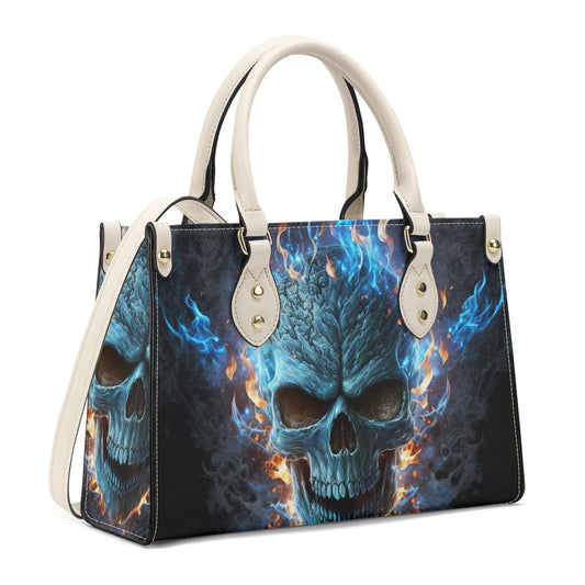 Halloween messenger bag, flower skull travel bag, hooded skull cosmetic bag, hooded skull tote bag, skull women's handbag, skull in fire cro