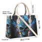 Halloween messenger bag, flower skull travel bag, hooded skull cosmetic bag, hooded skull tote bag, skull women's handbag, skull in fire cro