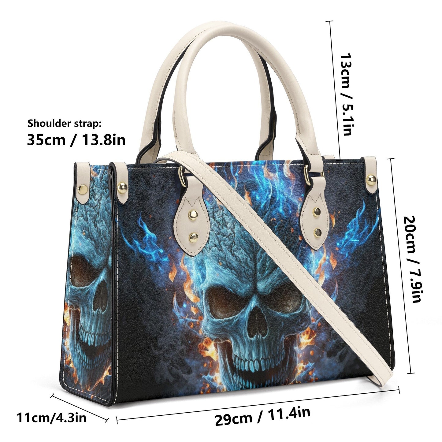 Halloween messenger bag, flower skull travel bag, hooded skull cosmetic bag, hooded skull tote bag, skull women's handbag, skull in fire cro