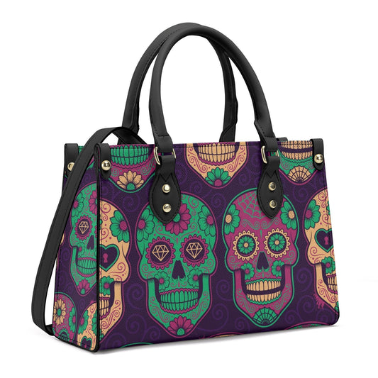 Day of the dead cosmetic bag, sugar skull crossbody bag, candy skull shoulder bag, candy skull bag with shoulder strap, day of the dead tote