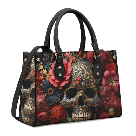 Goth bag with shoulder strap, goth messenger bag, reaper skull cosmetic bag, punisher skull shoulder bag, motorcycle skull women's handbag,