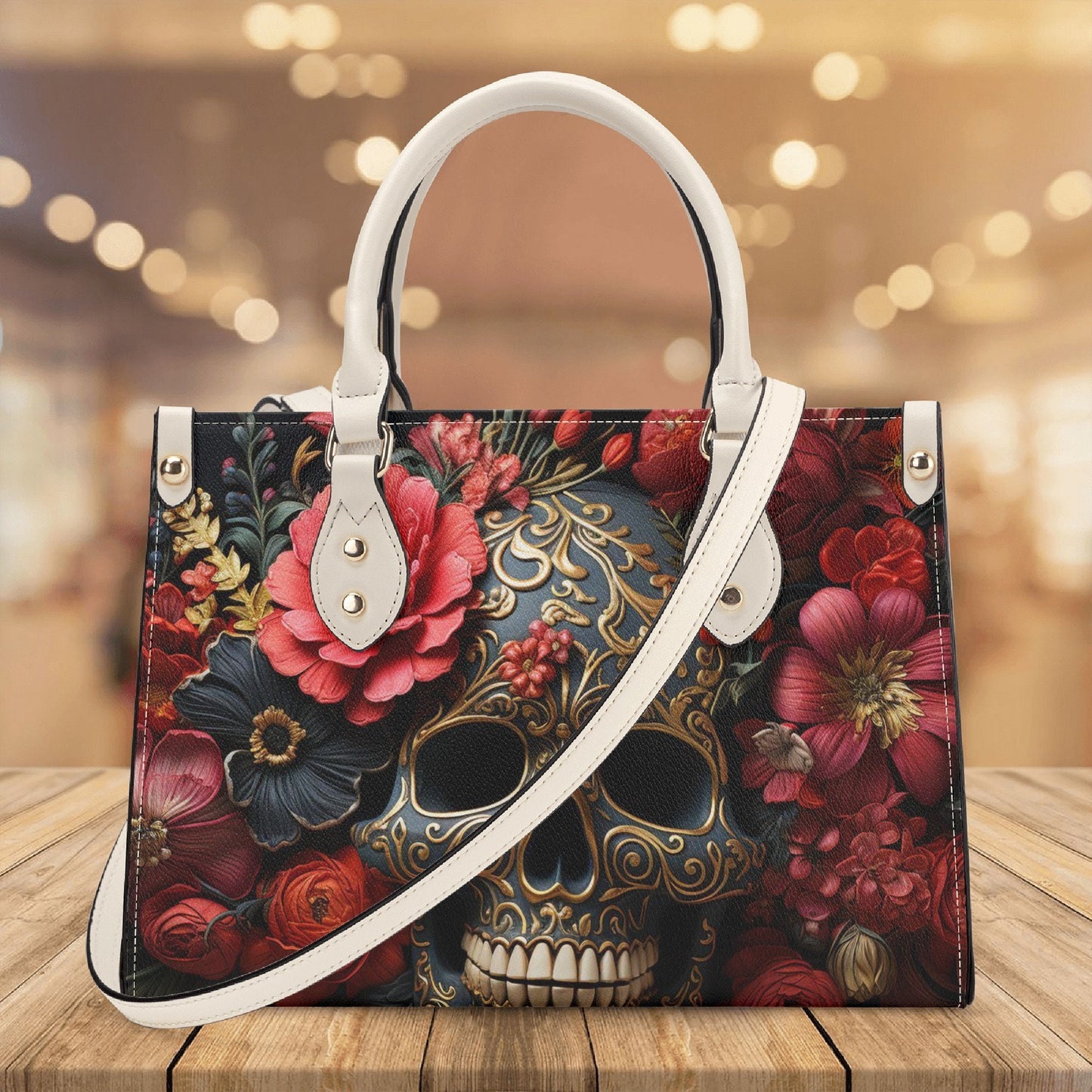 Goth bag with shoulder strap, goth messenger bag, reaper skull cosmetic bag, punisher skull shoulder bag, motorcycle skull women's handbag,