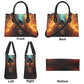 Horror travel bag, spooky death bag with shoulder strap, evil face women's purse, rose skull handbag with strap, rose skull shoulder bag, sk