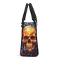 Flower skull cosmetic bag, skull women's handbag, skull handbag with strap, spooky death crossbody bag, gothic skull women's handbag, skelet