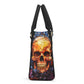 Flower skull cosmetic bag, skull women's handbag, skull handbag with strap, spooky death crossbody bag, gothic skull women's handbag, skelet