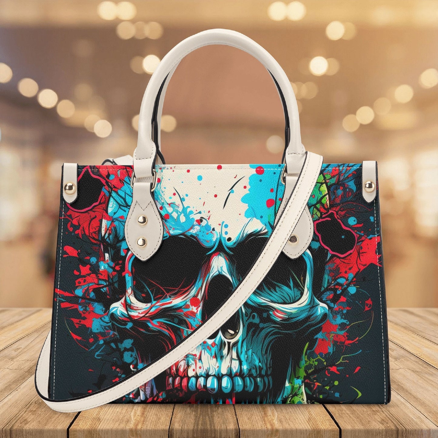 Spooky Halloween travel bag, halloween shoulder bag, halloween messenger bag, skeleton handbag with strap, punisher skull bag with shoulder