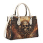 Gothic skull tote bag, skull crossbody bag, Spooky Halloween bag with shoulder strap, skeleton crossbody bag, floral skull handbag with stra