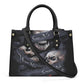 Punisher skull handbag with strap, hooded skull handmade bag, no see no hear skull handbag reaper skull shoulder bag, hooded skull tote bag,