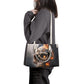 Evil face women's handbag, grim reaper messenger bag, spooky death cosmetic bag, skeleton purse, halloween travel bag, flaming skull women's