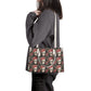 Rose skull shoulder bag, devil ghost travel bag, evil face crossbody bag, grim reaper women's purse, skull large tote bag, flower skull hand