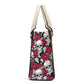 Flower skull women's handbag, skull purse, grim reaper messenger bag, christmas skull purse, biker skull women's purse, skeleton handbag, ha
