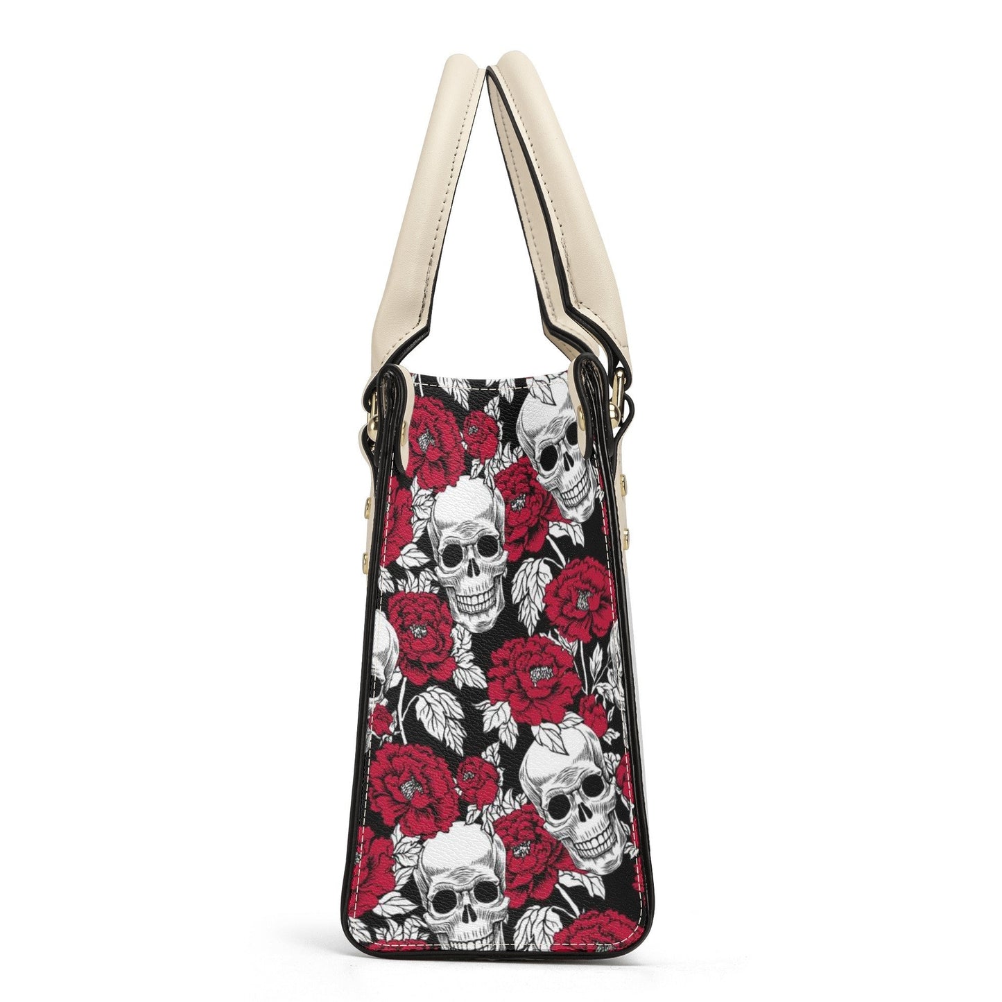 Flower skull women's handbag, skull purse, grim reaper messenger bag, christmas skull purse, biker skull women's purse, skeleton handbag, ha