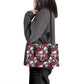 Flower skull women's handbag, skull purse, grim reaper messenger bag, christmas skull purse, biker skull women's purse, skeleton handbag, ha