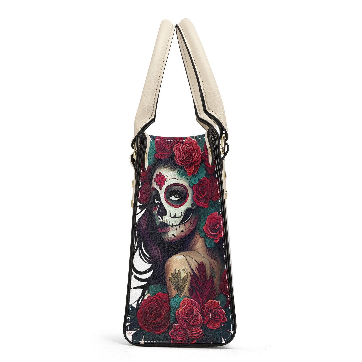Sugar skull girl tote bag, day of the dead messenger bag, day of the dead travel bag, day of the dead cosmetic bag, mexican skull purse, day