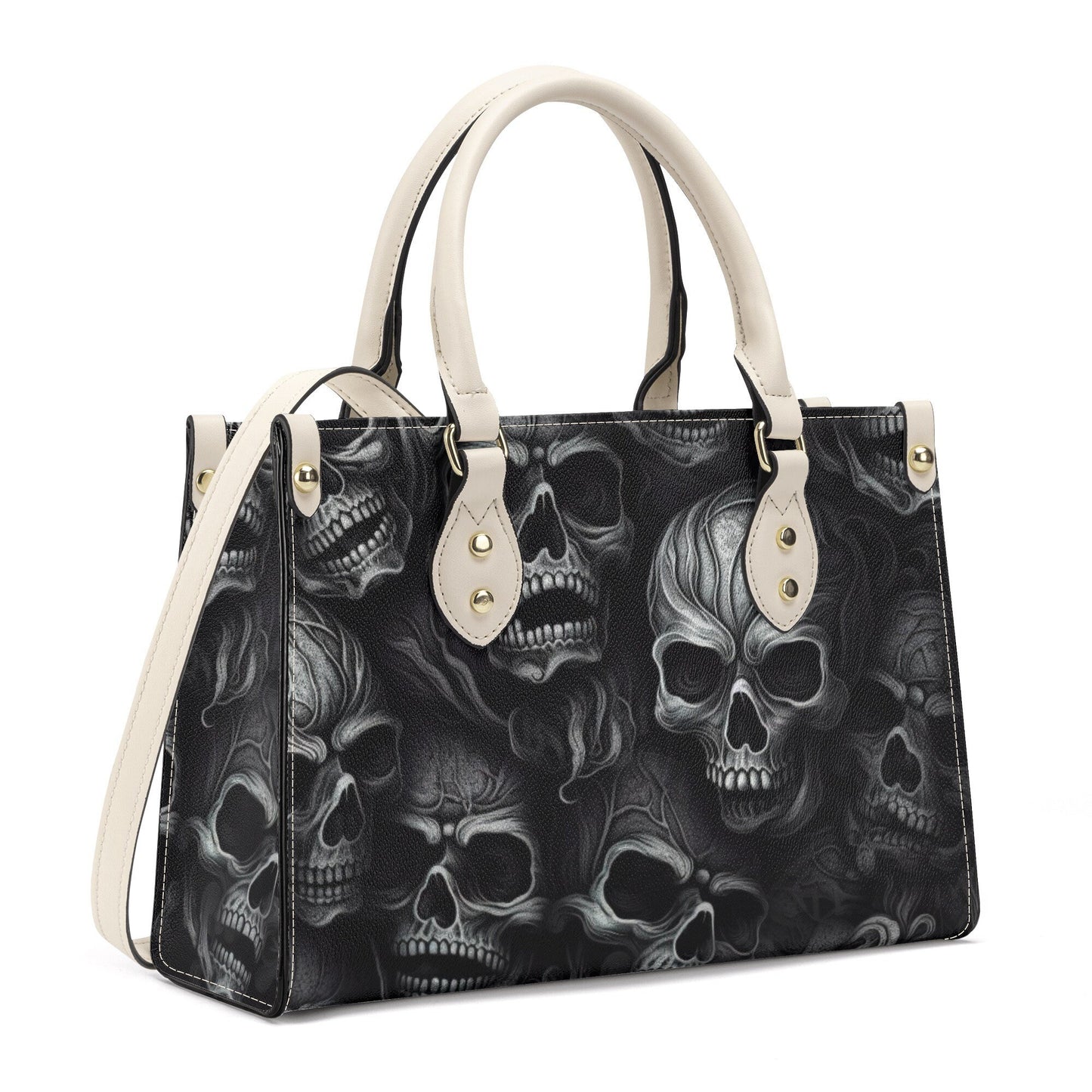 Skeleton messenger bag, skull in fire handbag, floral skull bag with shoulder strap, hooded skull handmade bag, hooded skull handmade bag, m