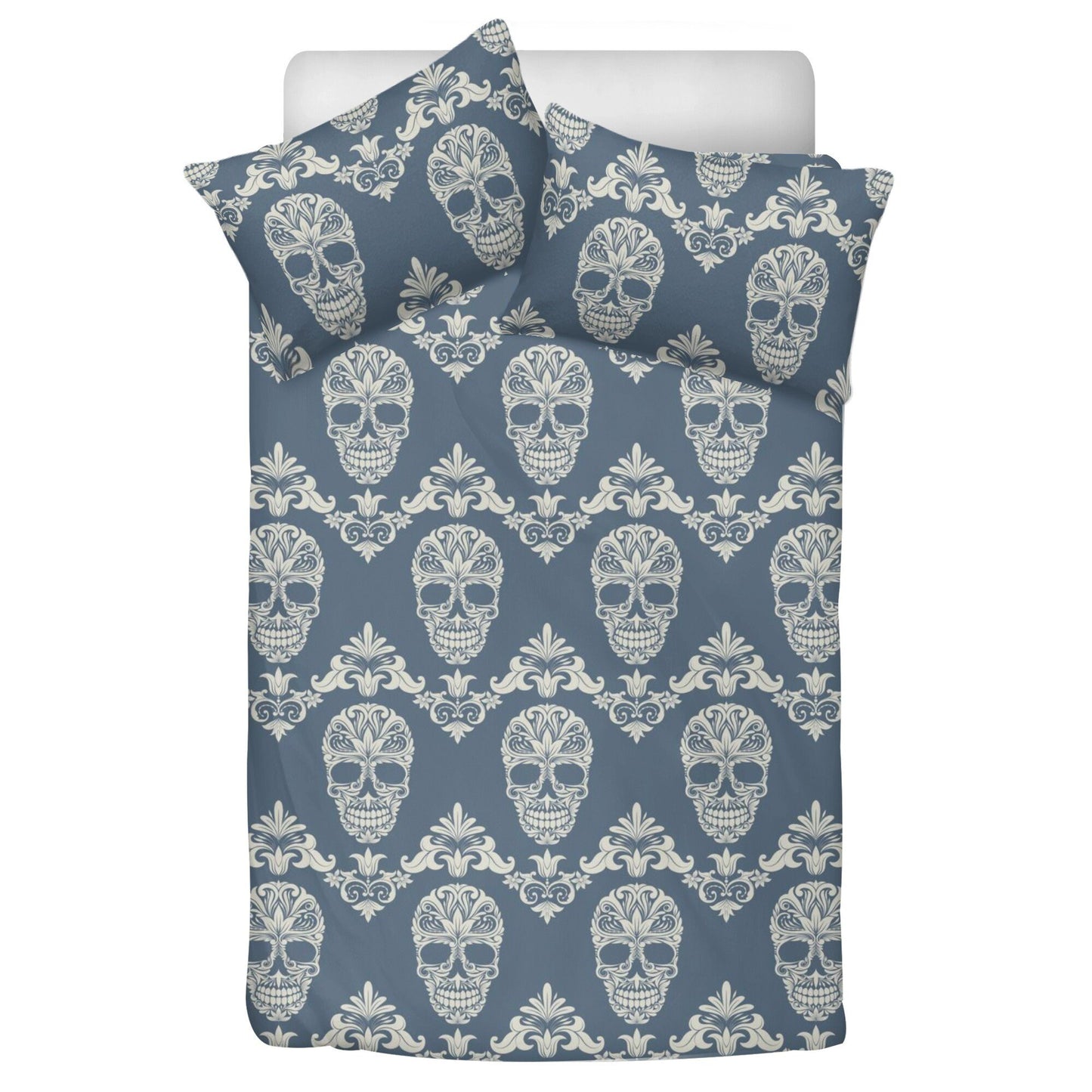 Dia de los muertos skull comforter, dia de los muertos skull pillowcase, floral sugar skull bedding, mexico bed cover, floral sugar skull be