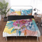 Flower skull comforter set, halloween pillow cover, skeleton pillow cover, death skull pillow cover, flame skull duvet cover, devil ghost pi