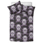 Sugar skull girl pillow cover, dia de los muertos skull bedding, cinco de mayo skull duvet cover set, calaveras skull comforter set, floral