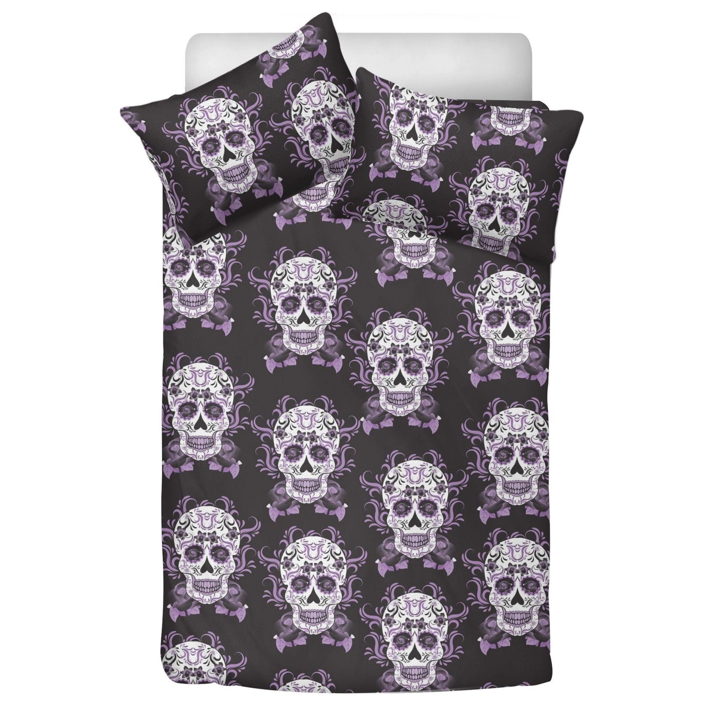 Sugar skull girl pillow cover, dia de los muertos skull bedding, cinco de mayo skull duvet cover set, calaveras skull comforter set, floral