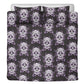Sugar skull girl pillow cover, dia de los muertos skull bedding, cinco de mayo skull duvet cover set, calaveras skull comforter set, floral