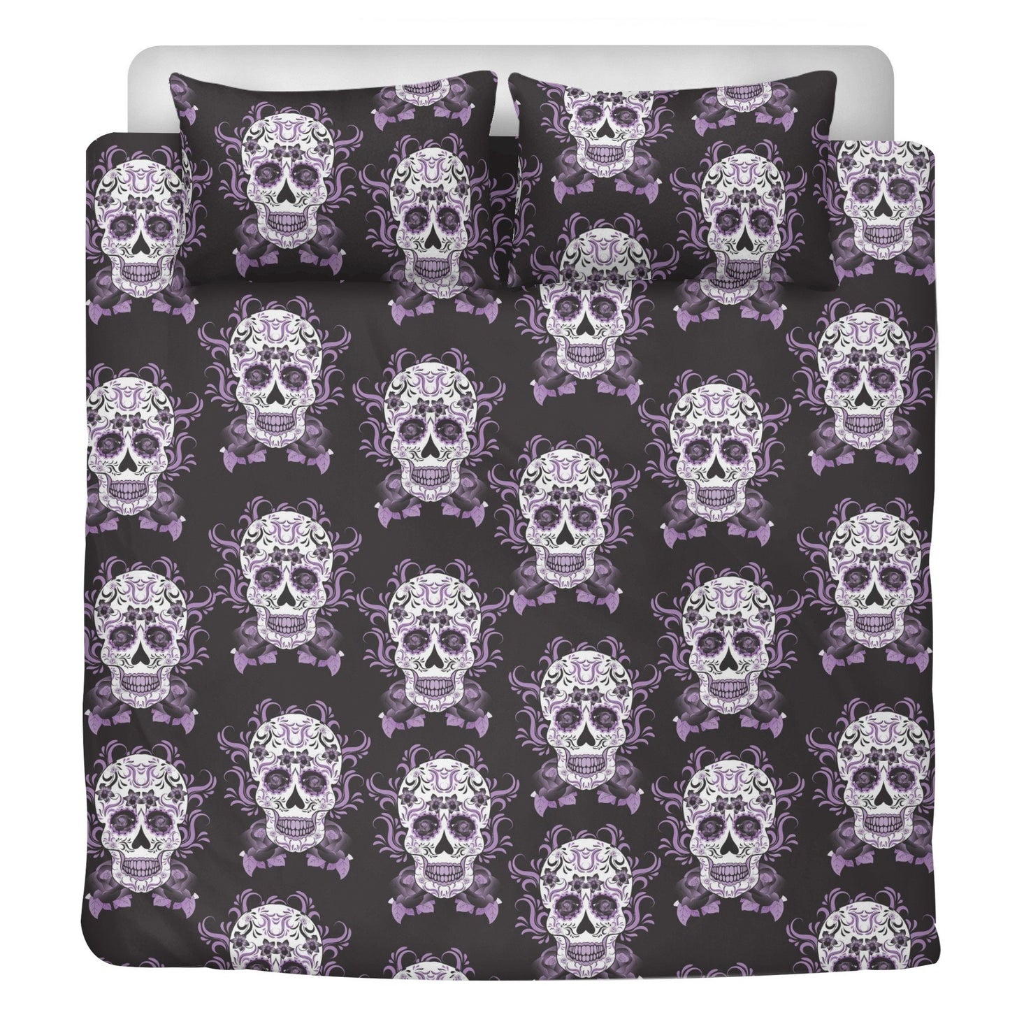 Sugar skull girl pillow cover, dia de los muertos skull bedding, cinco de mayo skull duvet cover set, calaveras skull comforter set, floral